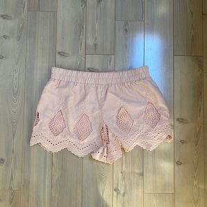 Me to We Blush Embroidered Eyelet Shorts S